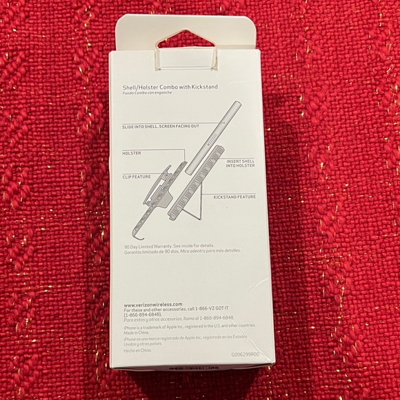 Black Shell and Holster Combo with Kickstand for iPhone - Picture 2 of 6